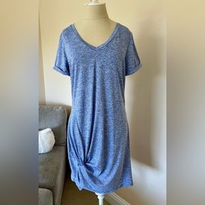 Blue Front Knot Dress